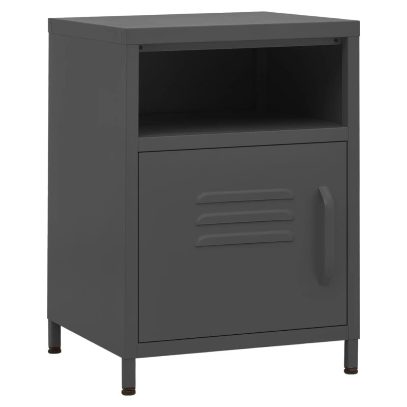 vidaXL Κομοδίνο Ανθρακί 35 x 35 x 51 εκ. από Ατσάλι
