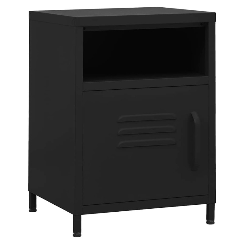 vidaXL Κομοδίνο Μαύρο 35 x 35 x 51 εκ. από Ατσάλι