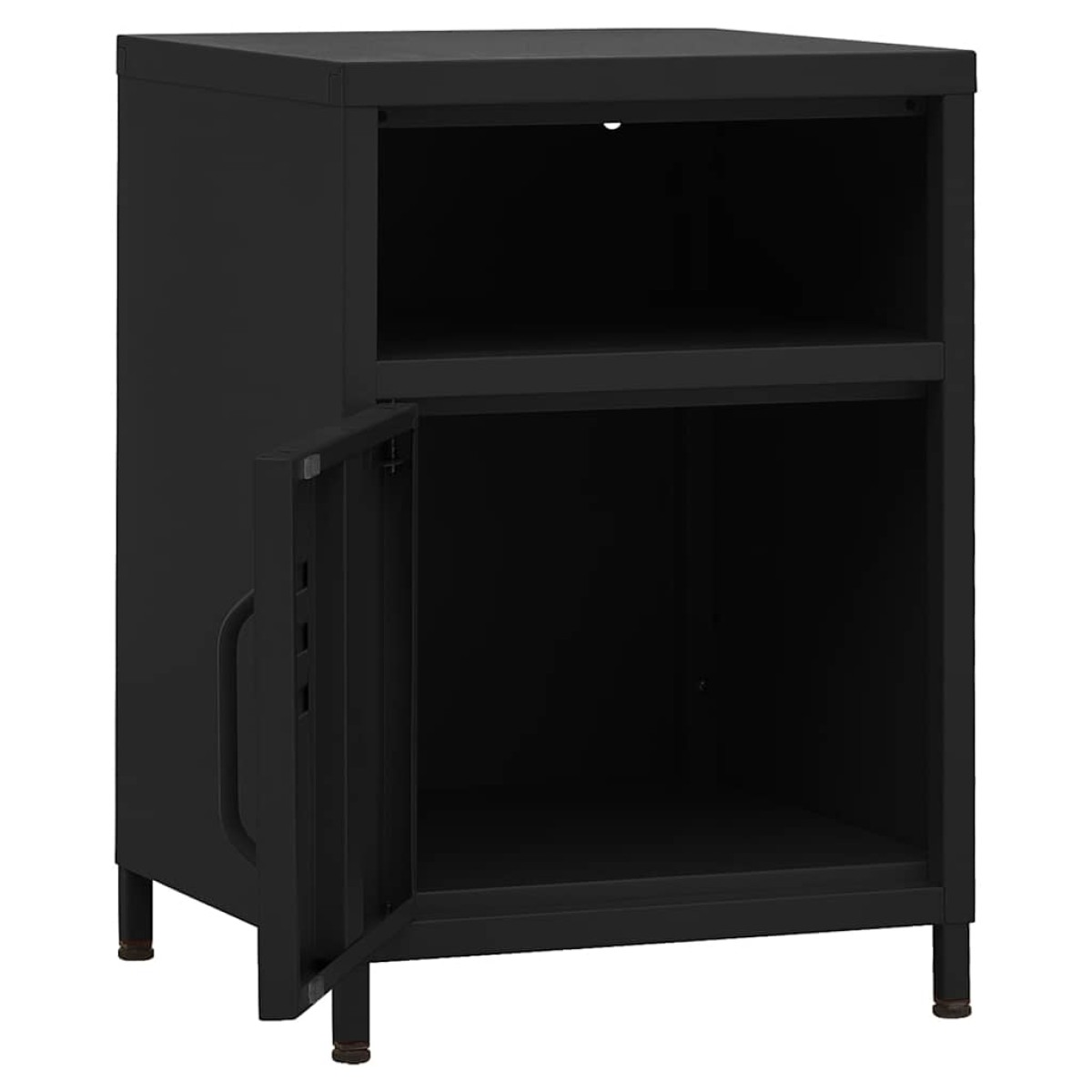 vidaXL Κομοδίνο Μαύρο 35 x 35 x 51 εκ. από Ατσάλι