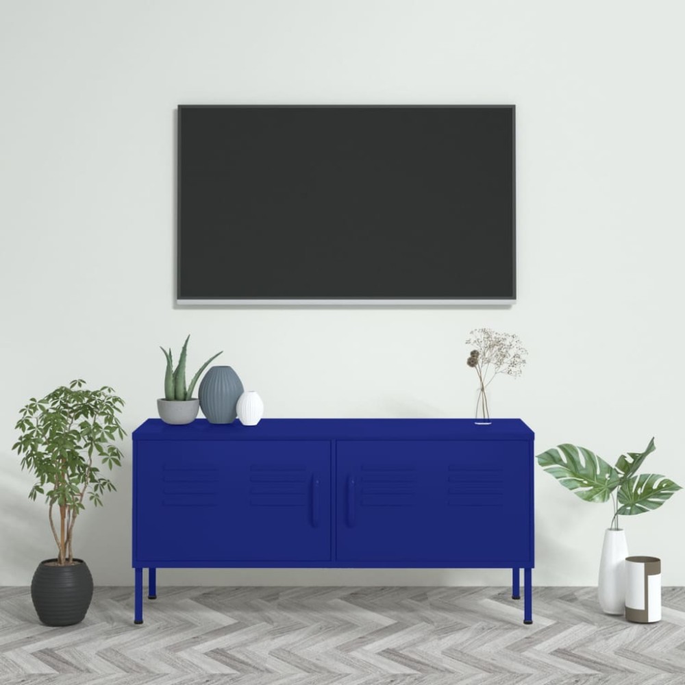 vidaXL Έπιπλο Τηλεόρασης Ναυτικό Μπλε 105x35x50 εκ. από Ατσάλι