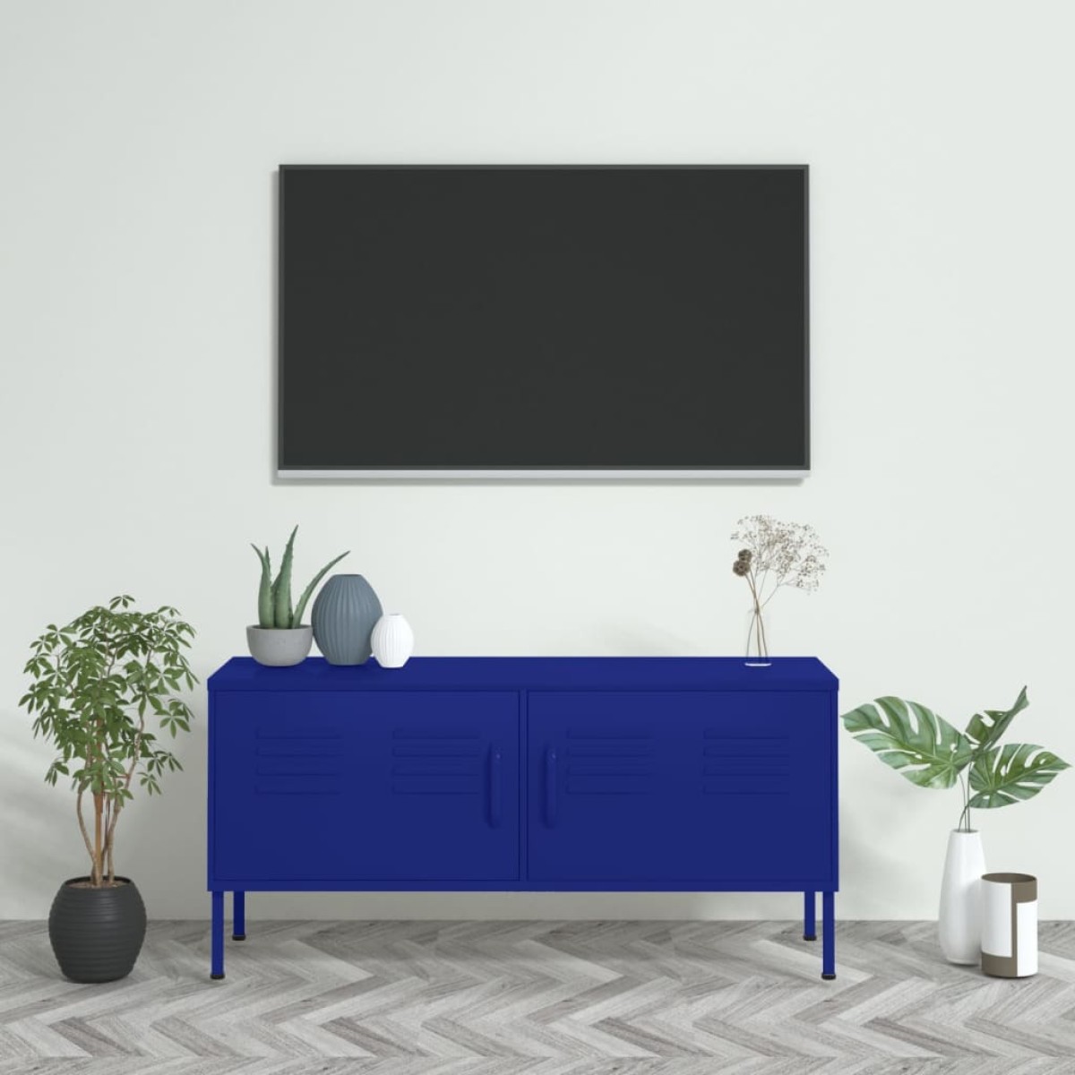 vidaXL Έπιπλο Τηλεόρασης Ναυτικό Μπλε 105x35x50 εκ. από Ατσάλι