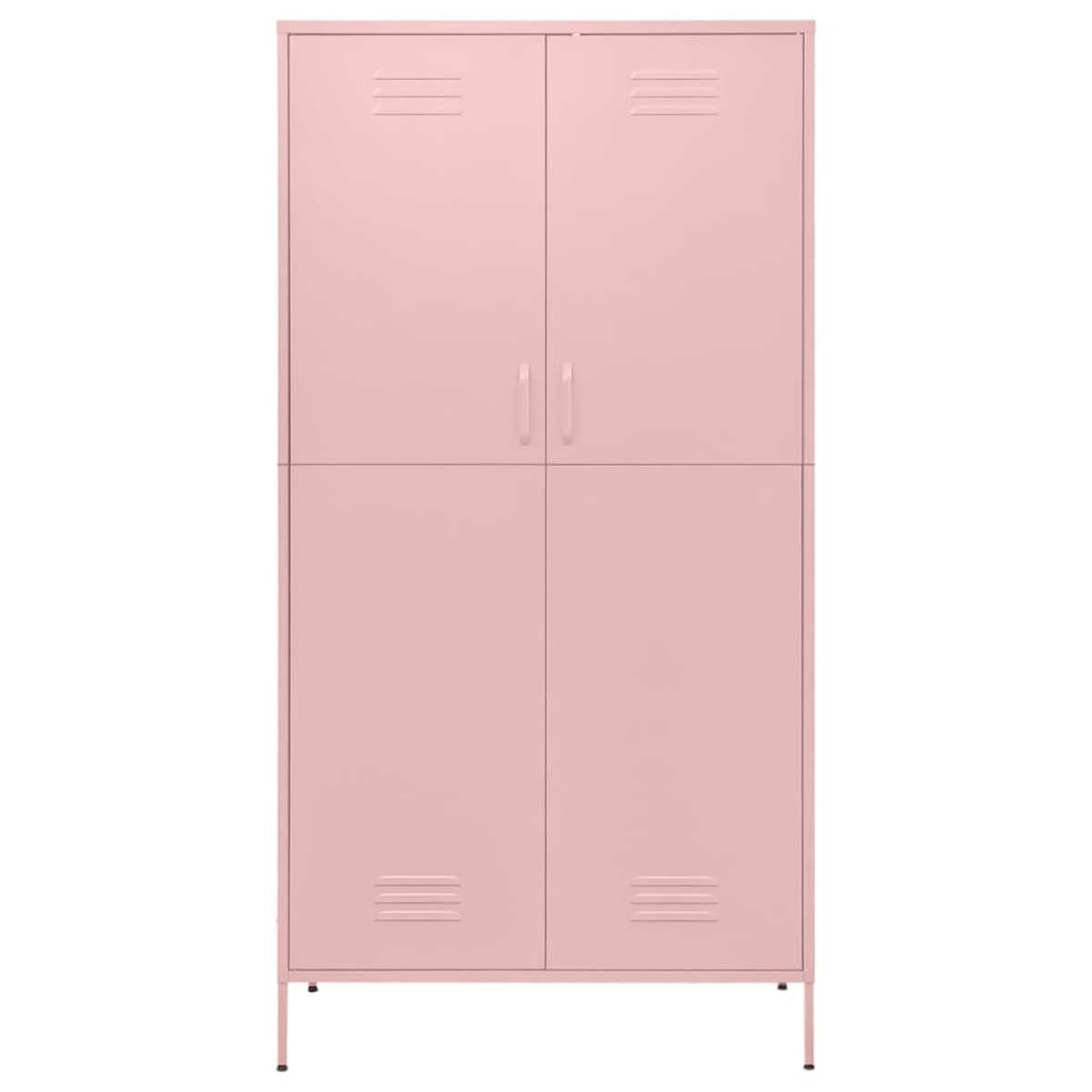 vidaXL Ντουλάπα Ροζ 90 x 50 x 180 εκ. από Ατσάλι