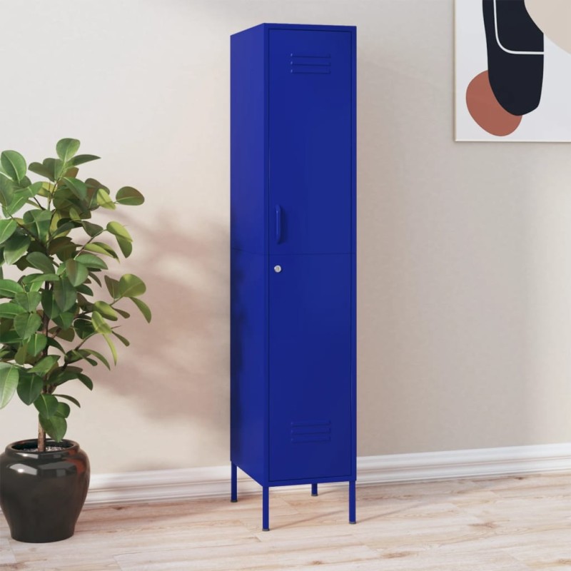 vidaXL Φοριαμός Ναυτικό Μπλε 35 x 46 x 180 εκ. από Ατσάλι