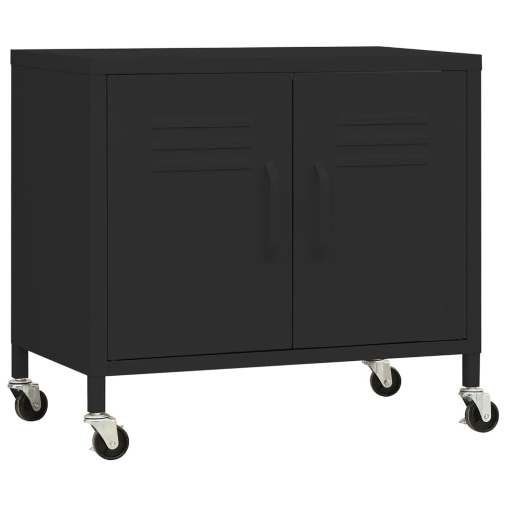 vidaXL Ντουλάπι Αποθήκευσης Μαύρο 60 x 35 x 56 εκ. από Ατσάλι
