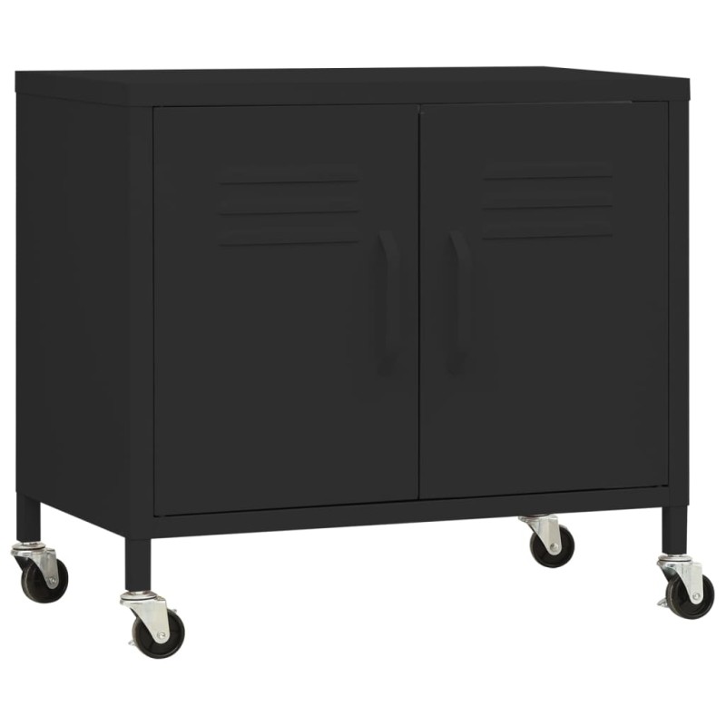 vidaXL Ντουλάπι Αποθήκευσης Μαύρο 60 x 35 x 56 εκ. από Ατσάλι