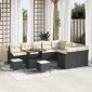 vidaXL Σετ Καναπέ Κήπου 12 τμχ. Μαύρο συνθετικό ρατάν
