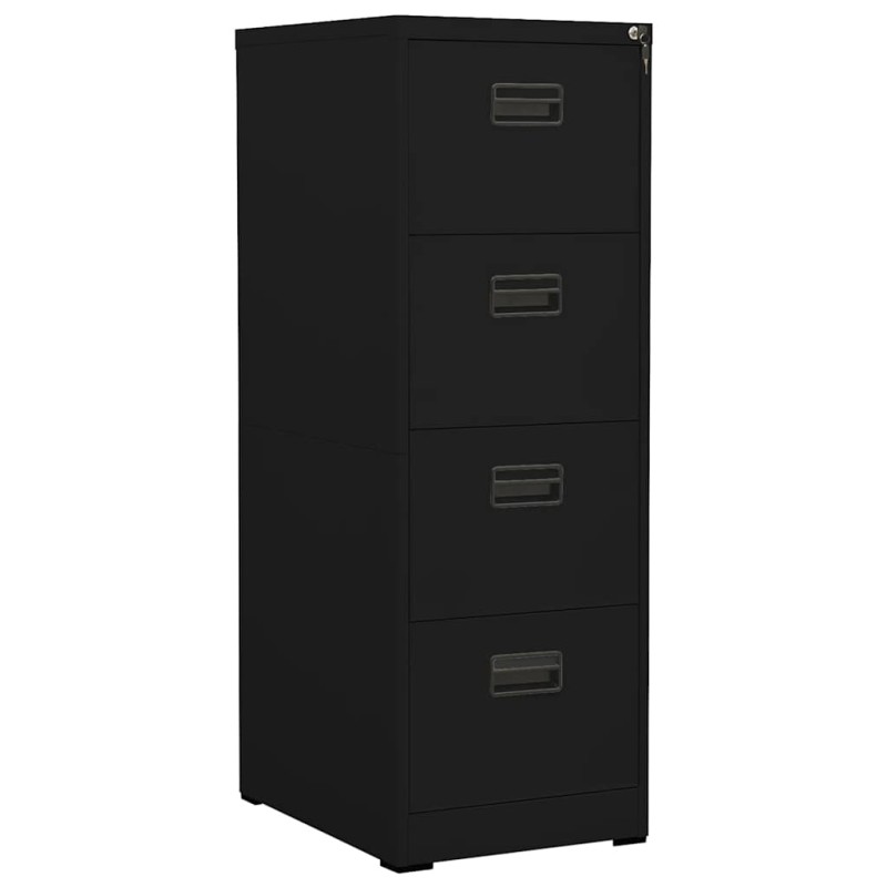 vidaXL Αρχειοθήκη Μαύρη 46 x 62 x 133 εκ. από Ατσάλι