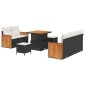 vidaXL Σετ Καναπέ Κήπου 8 τμχ. 8-Αριθμός καθισμάτων Μαύρο και Κρέμα