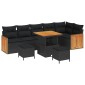 vidaXL Σετ Καναπέ Κήπου 9 τμχ. 9-Αριθμός καθισμάτων Μαύρο