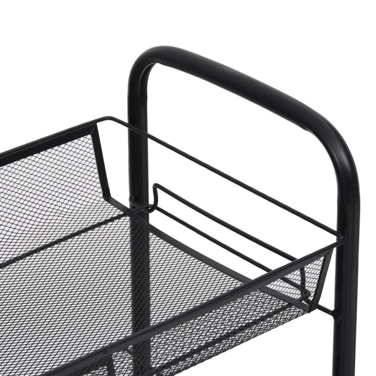 vidaXL Τρόλεϊ Κουζίνας 3 Επιπέδων Μαύρο 46 x 26 x 64 εκ. Σιδερένιο