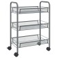 vidaXL Τρόλεϊ Κουζίνας 3 Επιπέδων Γκρι 46 x 26 x 64 εκ. Σιδερένιο