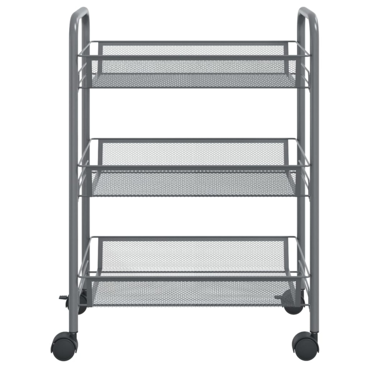 vidaXL Τρόλεϊ Κουζίνας 3 Επιπέδων Γκρι 46 x 26 x 64 εκ. Σιδερένιο