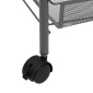 vidaXL Τρόλεϊ Κουζίνας 3 Επιπέδων Γκρι 46 x 26 x 64 εκ. Σιδερένιο