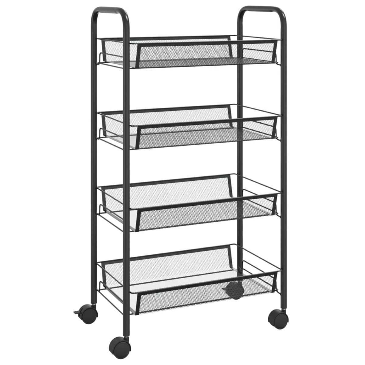 vidaXL Τρόλεϊ Κουζίνας 4 Επιπέδων Μαύρο 46 x 26 x 85 εκ. Σιδερένιο