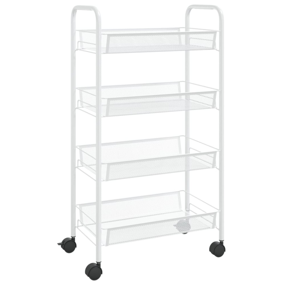 vidaXL Τρόλεϊ Κουζίνας 4 Επιπέδων Λευκό 46 x 26 x 85 εκ. Σιδερένιο
