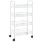 vidaXL Τρόλεϊ Κουζίνας 4 Επιπέδων Λευκό 46 x 26 x 85 εκ. Σιδερένιο