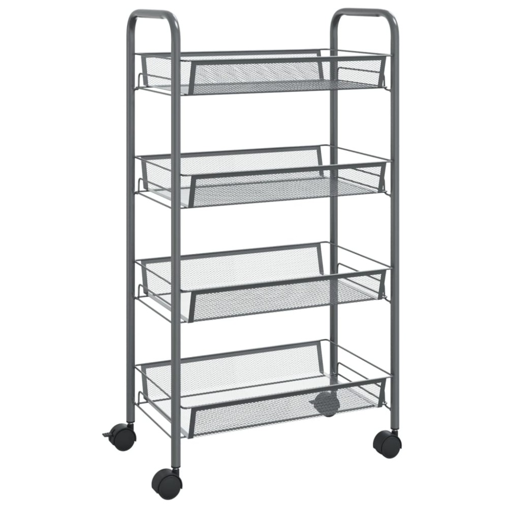 vidaXL Τρόλεϊ Κουζίνας 4 Επιπέδων Γκρι 46 x 26 x 85 εκ. Σιδερένιο