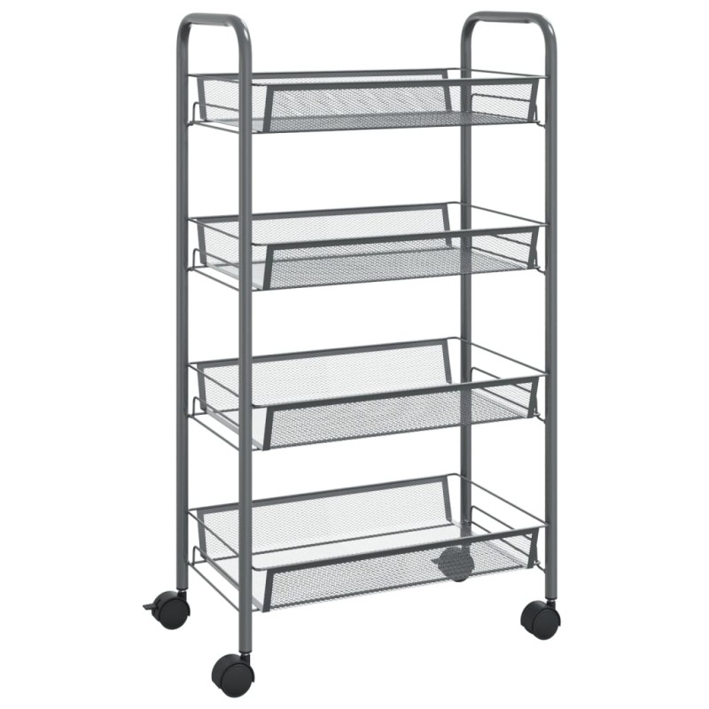 vidaXL Τρόλεϊ Κουζίνας 4 Επιπέδων Γκρι 46 x 26 x 85 εκ. Σιδερένιο