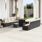 vidaXL Σετ Καναπέ Κήπου 11 τμχ. 10-Αριθμός καθισμάτων Μαύρο και Κρέμα