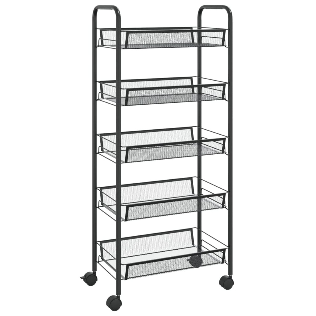 vidaXL Τρόλεϊ Κουζίνας 5 Επιπέδων Μαύρο 46 x 26 x 105 εκ. Σιδερένιο