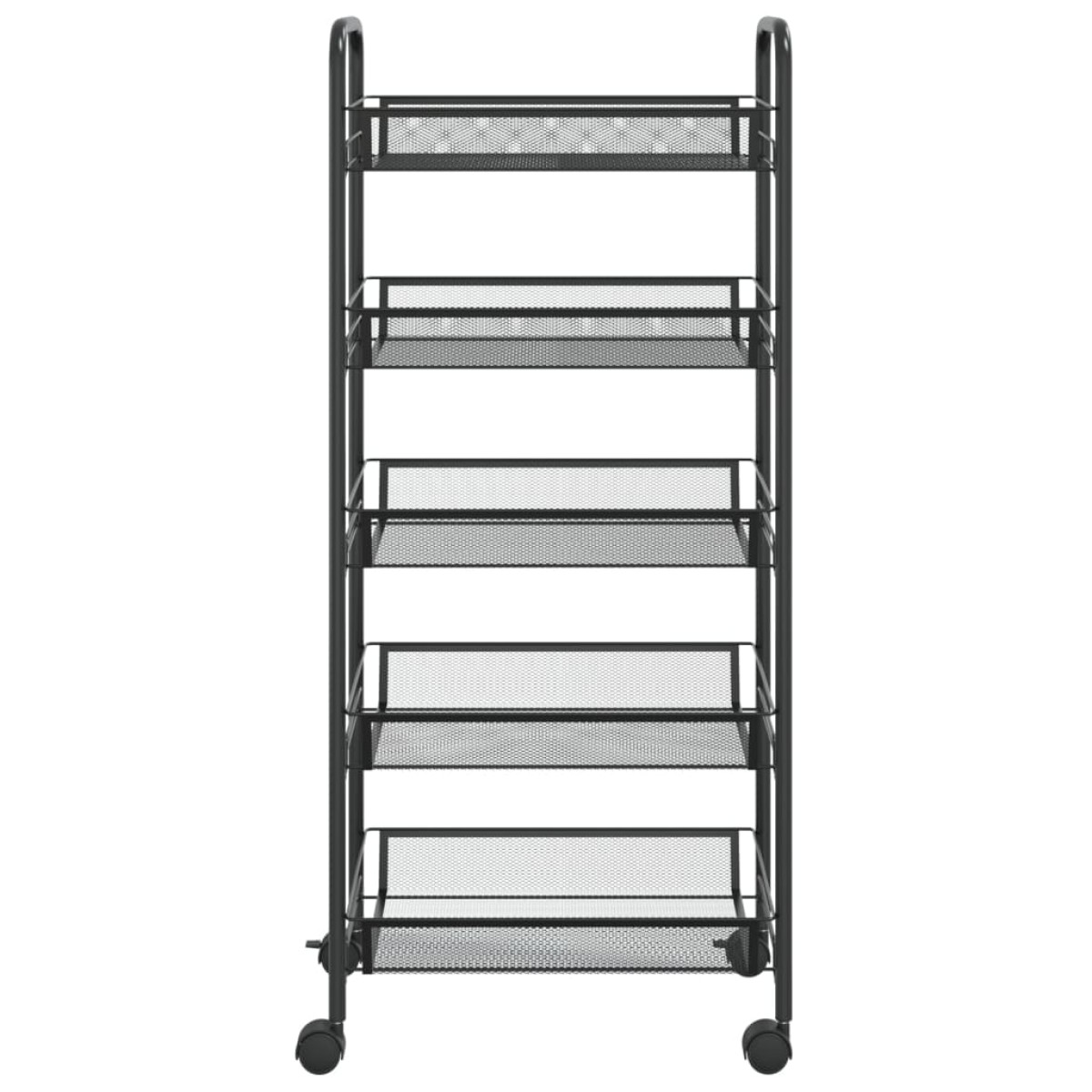 vidaXL Τρόλεϊ Κουζίνας 5 Επιπέδων Μαύρο 46 x 26 x 105 εκ. Σιδερένιο