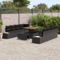 vidaXL Σετ Καναπέ Κήπου 11 τμχ. 10-Αριθμός καθισμάτων Μαύρο