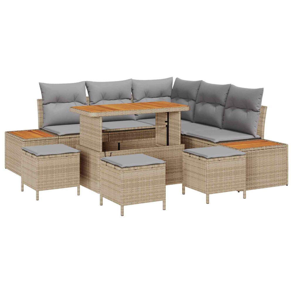 vidaXL Σετ Καναπέ Κήπου 9 τμχ. 8-Αριθμός καθισμάτων