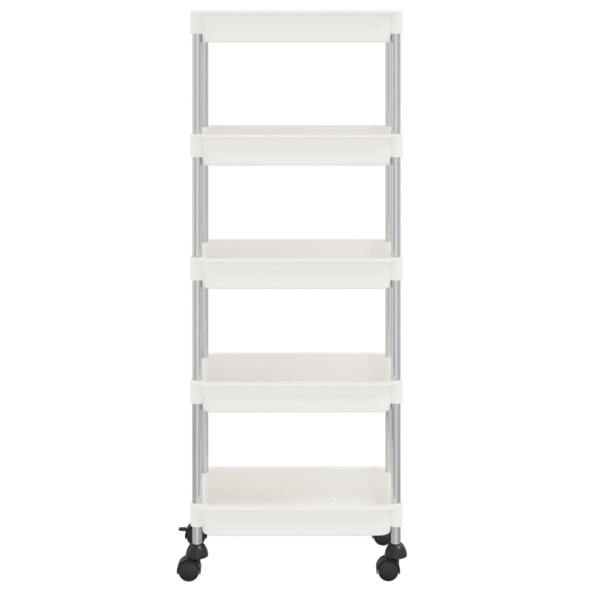 vidaXL Τρόλεϊ Κουζίνας 5 Επιπέδων Λευκό 42 x 29 x 128 εκ. Σίδερο/ABS