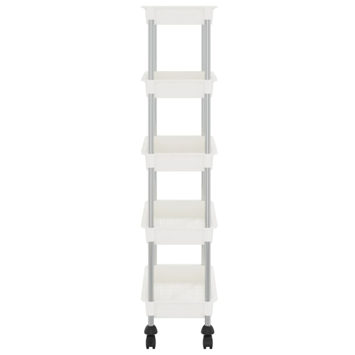 vidaXL Τρόλεϊ Κουζίνας 5 Επιπέδων Λευκό 42 x 29 x 128 εκ. Σίδερο/ABS