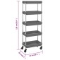 vidaXL Τρόλεϊ Κουζίνας 5 Επιπέδων Γκρι 42 x 29 x 128 εκ. Σίδερο/ABS