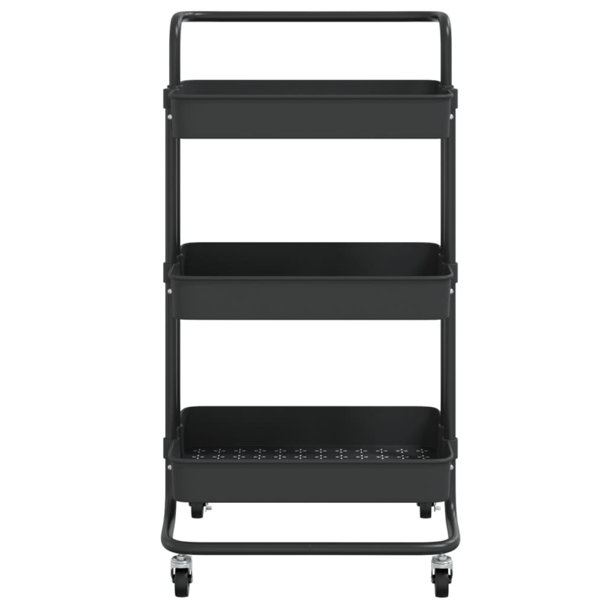 vidaXL Τρόλεϊ Κουζίνας 3 Επιπέδων Μαύρο 42 x 35 x 85 εκ. Σίδερο/ABS