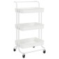 vidaXL Τρόλεϊ Κουζίνας 3 Επιπέδων Λευκό 42 x 35 x 85 εκ. Σίδερο/ABS