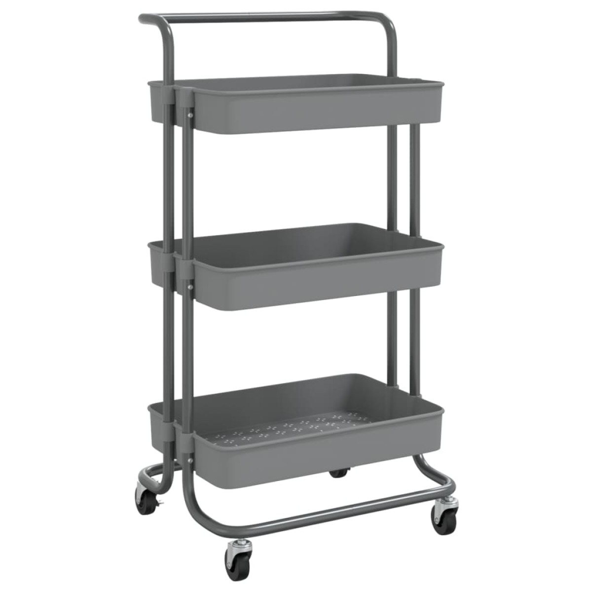 vidaXL Τρόλεϊ Κουζίνας 3 Επιπέδων Γκρι 42 x 35 x 85 εκ. Σίδερο/ABS