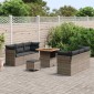 vidaXL Σετ Καναπέ Κήπου με μαξιλάρι 9 pcs Γκρι συνθετικό ρατάν