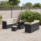 vidaXL Σετ Καναπέ Κήπου 9 pcs Μαύρο και Κρέμα συνθετικό ρατάν