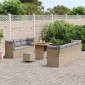 vidaXL Σετ Καναπέ Κήπου με μαξιλάρι 10 pcs μπεζ και ανοιχτό γκρι