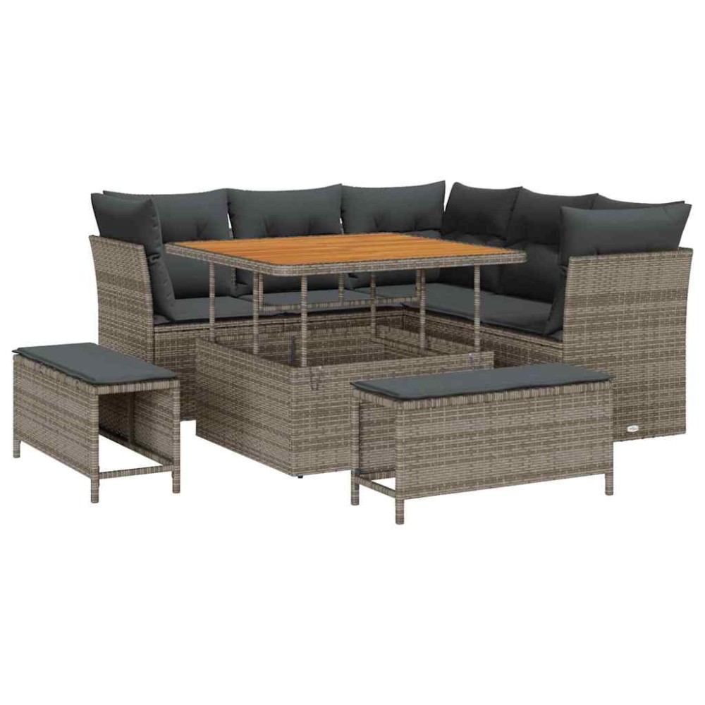 vidaXL Σετ Καναπέ Κήπου 8 τμχ. 5-Αριθμός καθισμάτων Γκρι