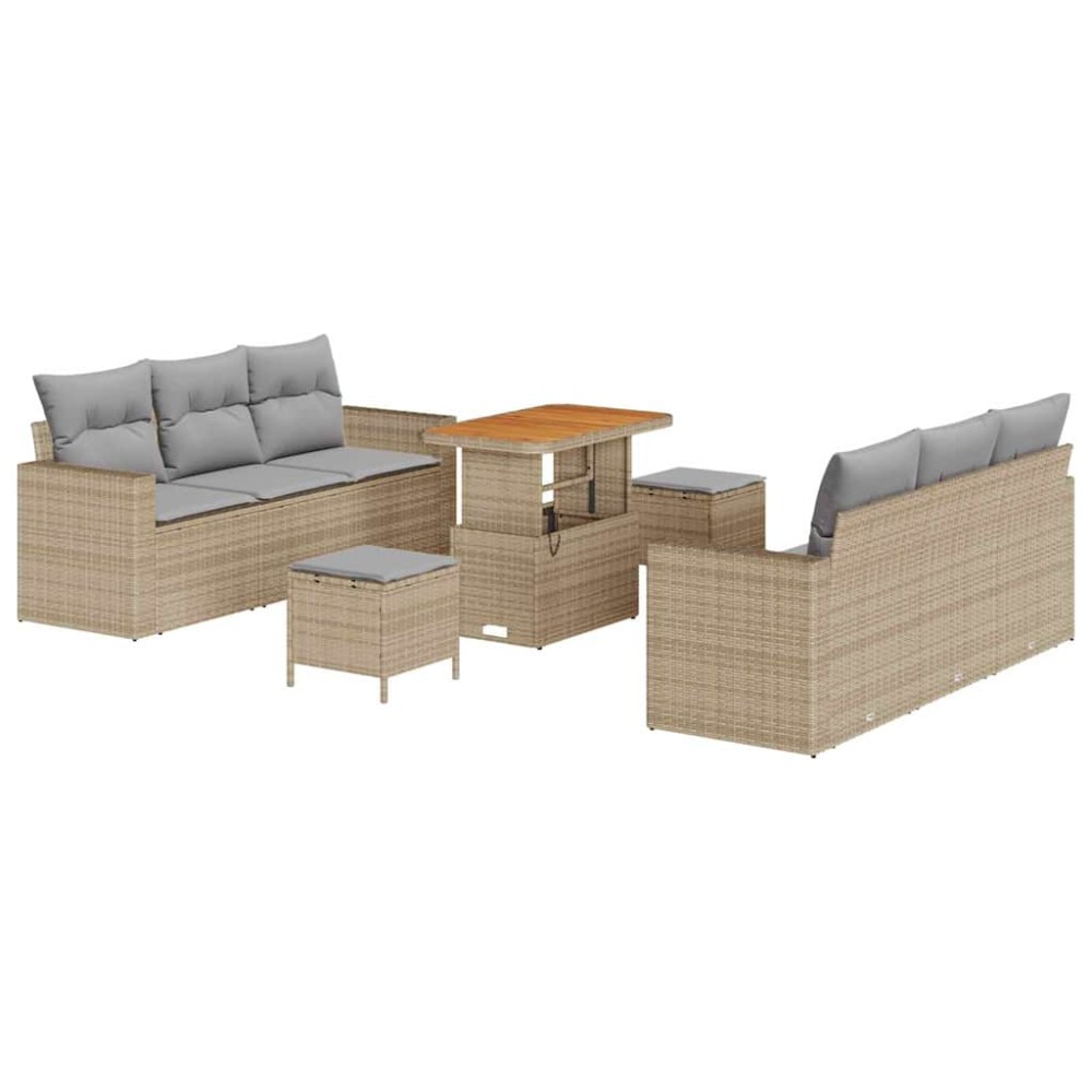 vidaXL Σετ Καναπέ Κήπου 9 τμχ. 6-Αριθμός καθισμάτων