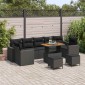 vidaXL Σετ Καναπέ Κήπου με μαξιλάρι 13 pcs Μαύρο συνθετικό ρατάν