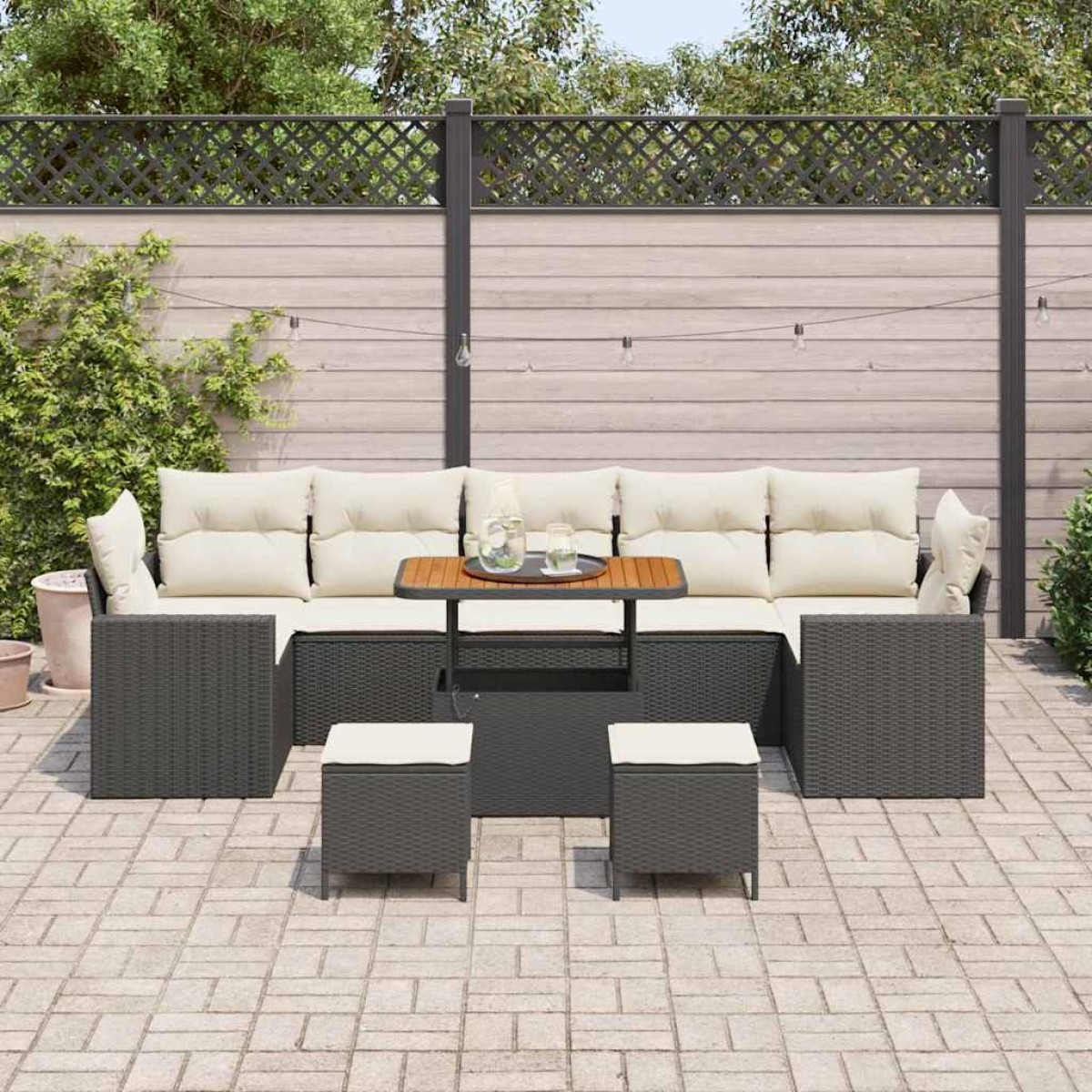vidaXL Σετ Καναπέ Κήπου 13 pcs Μπεζ και Κρέμα συνθετικό ρατάν