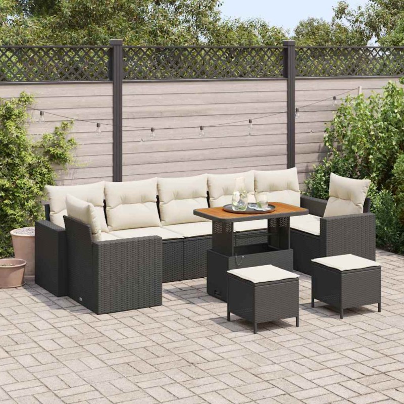 vidaXL Σετ Καναπέ Κήπου 13 pcs Μπεζ και Κρέμα συνθετικό ρατάν