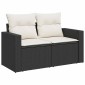 vidaXL Σετ Καναπέ Κήπου 11 τμχ. 7-Αριθμός καθισμάτων Μαύρο και Κρέμα