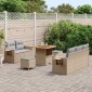 vidaXL Σετ Καναπέ Κήπου 10 τμχ. Μπέζ και Ανοιχτό Γκρι συνθετικό ρατάν