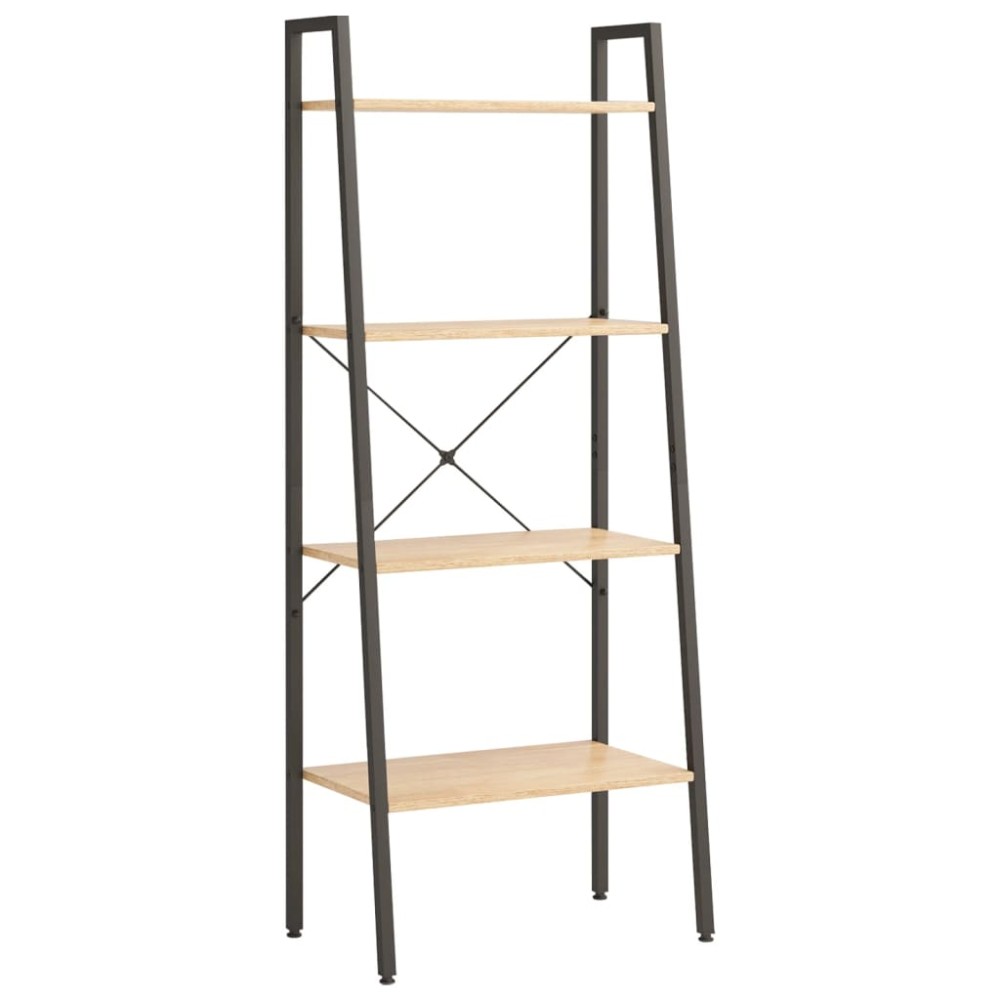vidaXL Ραφιέρα 4 Επιπέδων Ανοιχτό Καφέ & Μαύρο 56 x 35 x 140 εκ.