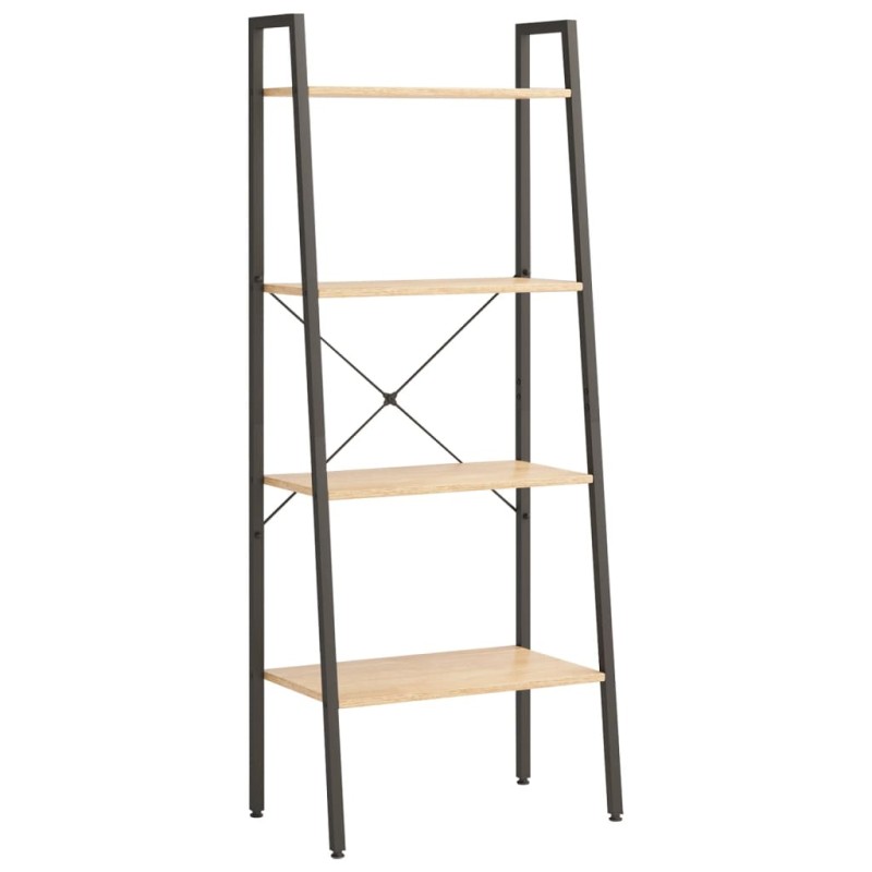 vidaXL Ραφιέρα 4 Επιπέδων Ανοιχτό Καφέ & Μαύρο 56 x 35 x 140 εκ.
