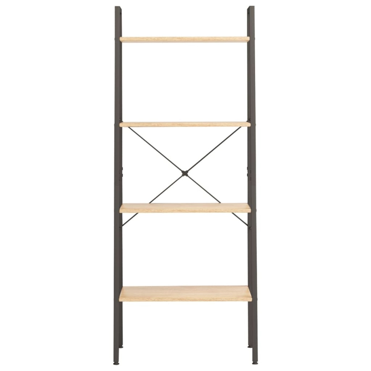vidaXL Ραφιέρα 4 Επιπέδων Ανοιχτό Καφέ & Μαύρο 56 x 35 x 140 εκ.