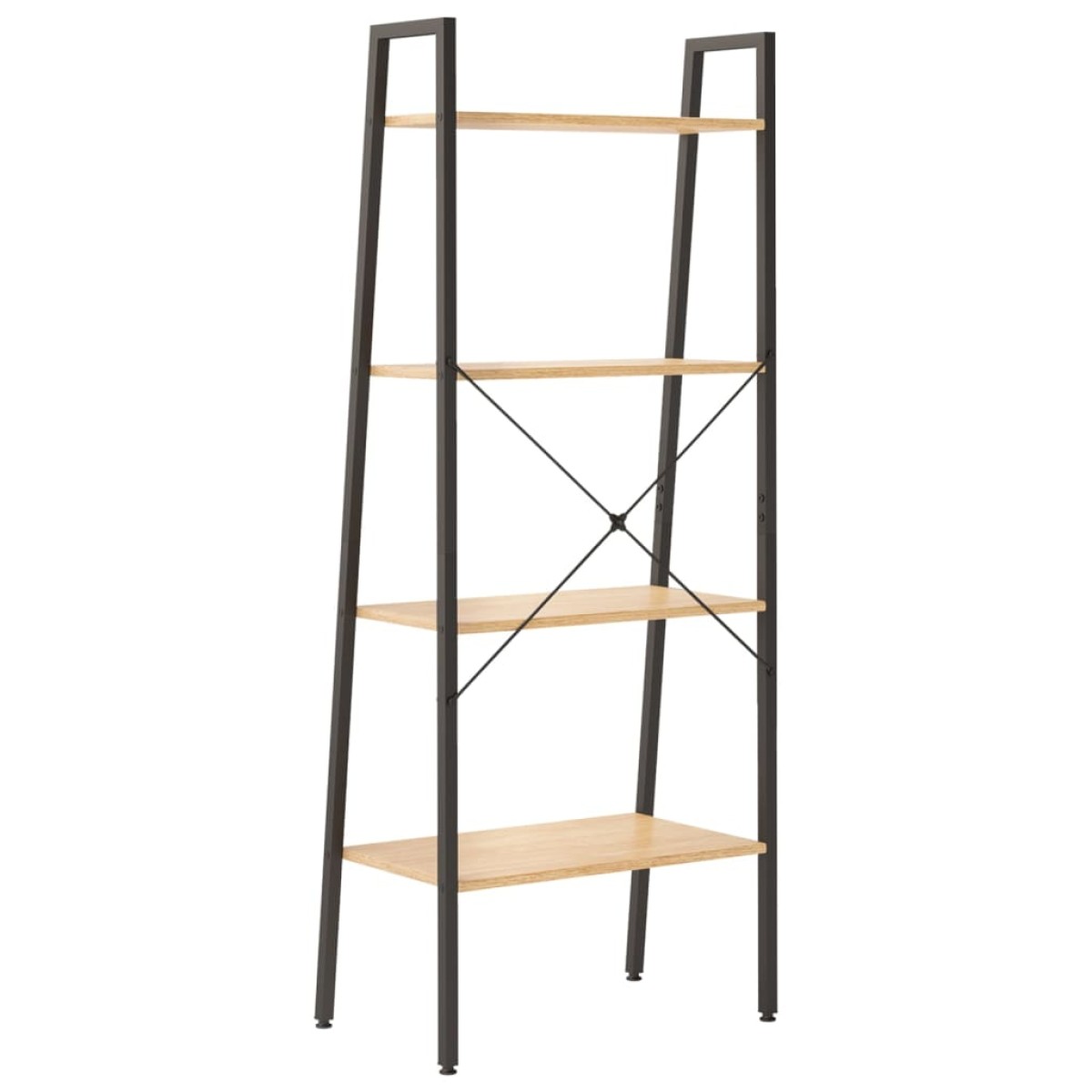 vidaXL Ραφιέρα 4 Επιπέδων Ανοιχτό Καφέ & Μαύρο 56 x 35 x 140 εκ.