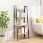 vidaXL Ραφιέρα 4 Επιπέδων Ανοιχτό Καφέ & Μαύρο 56 x 35 x 140 εκ.