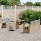vidaXL Σετ Καναπέ Κήπου 10 τμχ. Μπέζ και Ανοιχτό Γκρι συνθετικό ρατάν