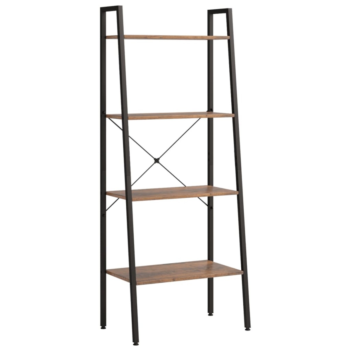 vidaXL Ραφιέρα 4 Επιπέδων Σκούρο Καφέ & Μαύρο 56x35x140 εκ.